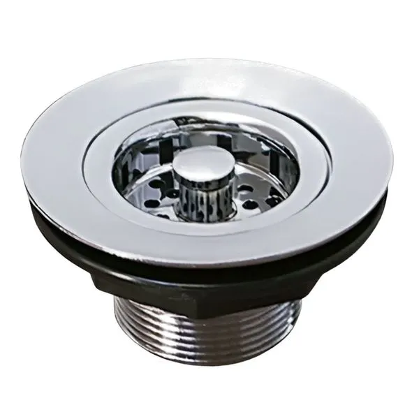 Válvula para Pia Americana com Cesto 1.1/2" Grap Válvula Plástica Pia Americana com Cesta Cromado 1.1/2" Grap