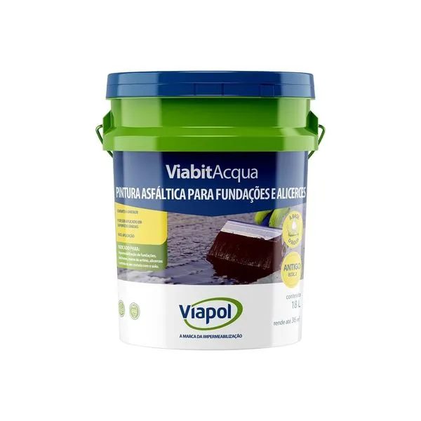 Pintura Asfáltica Impermeabilizante Viabit Acqua Viapol Pintura Asfaltica Imp Viabit Acqua 18l Viapol Lajes e Telhados