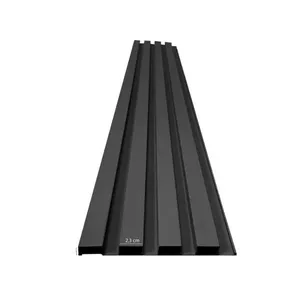 Painel Ripado PVC Bariri Painel Ripado PVC Preto 15cmx2,70m