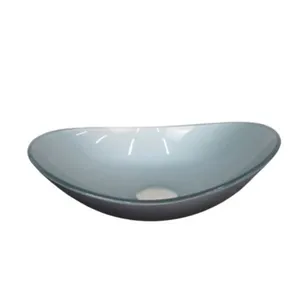 Cuba de Apoio Vidro Oval CO-38 38x30cm Vmex Cuba de Apoio Oval Prata 38cm Vidro Vmex CO-38