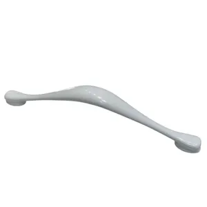 Puxador Curvo Onda 140mm Zamac Ago Inox Puxador Curvo Onda 128mm Zamac Branco