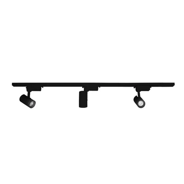 Kit Trilho Preto com 3 Spots LED 15W Blumenau Kit Trilho Preto com 3 Spots LED 15W 1050 Lúmens Luz Branca