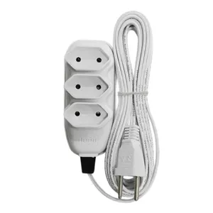 Extensão com Cordão Paralelo 2 Pólos 10A Ilumi Extensão com cordão paralelo 2 Pólos 3 metros 10 Amperes 250V Cinza