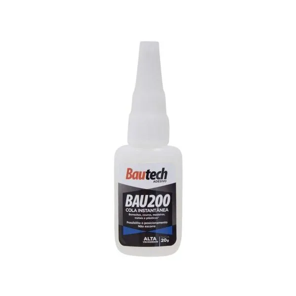 Adesivo Instantâneo Viscosidade Bau 722 20g Bautech Cola Instantânea Alta Viscosidade BAU200 20g Bautech