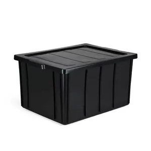 Caixa Profissional com Tampa 80kg 135L Preta Injeplastec Caixa Profissional com Tampa 80KG 135L Preta