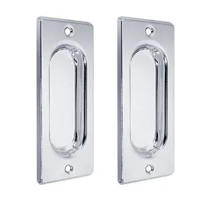Concha Lisa de Embutir Média 40x100mm Aço Cromado 02 Peças Concha Lisa de Embutir Média 4x10cm Aço Cromado 2 Peças