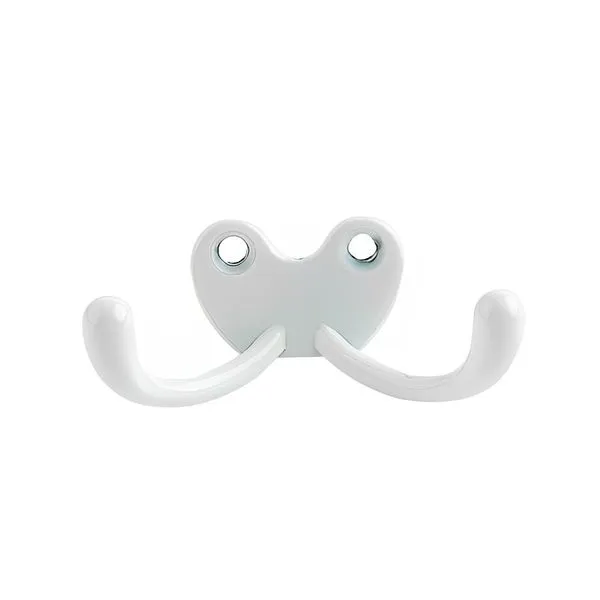 Cabide Duplo 30mm Zamac 2 Peças Criativa Cabide Duplo 30mm Zamac Branco Brilho 02 Peças