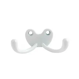 Cabide Duplo 30mm Zamac 2 Peças Criativa Cabide Duplo 30mm Zamac Branco Brilho 02 Peças