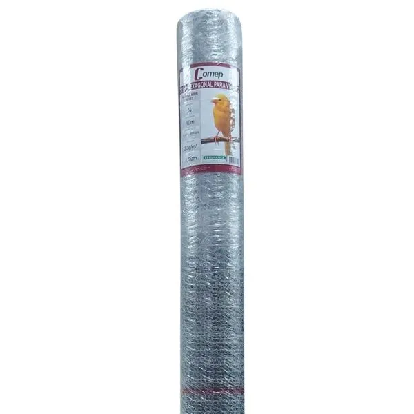 Tela Hexagonal Viveiro Aço Galvanizado 1/2" 24BWG Comep Tela Hexa Viveiro Aço 1/2" 24Bwg 1X10m Comep