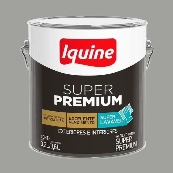 Tinta Premium Acrílica Fosco Super Premium 3,6L Iquine Tinta Premium Acrílica Fosco Super Premium Elefante 3,6L Iquine
