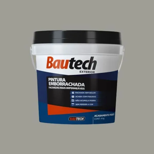 Tinta Premium Acrílica Fosco Emborrachada 4Kg Bautech Tinta Acrílica Fosco Emborrachada Platina 4Kg Bautech