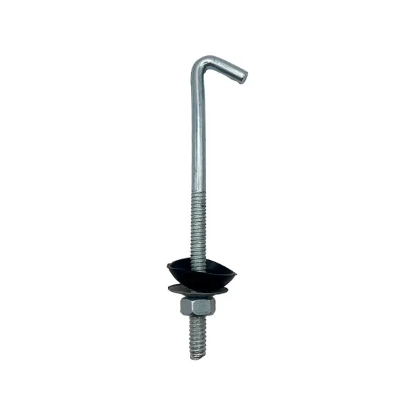Gancho J com Porca e Arruela de Vedação 10 Peças Sforplast Gancho J com Porca e Arruela de Vedação 1/4"x110mm 10 Peças