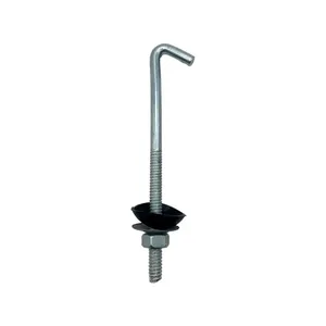 Gancho J com Porca e Arruela de Vedação 10 Peças Sforplast Gancho J com Porca e Arruela de Vedação 1/4"x110mm 10 Peças