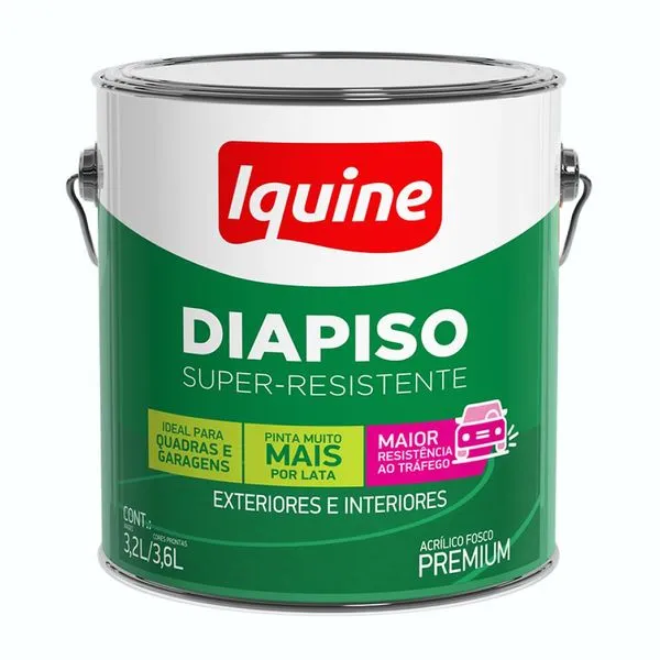 Tinta Premium Acrílica Fosco Piso 3,6L Diapiso Iquine Tinta Premium Acrílica Fosco Piso Branco 3,6L Diapiso