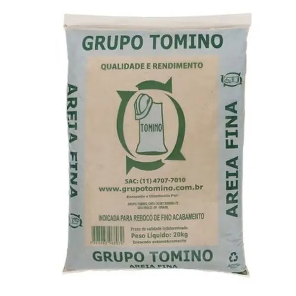 Areia Fina Lavada para Construção 20kg Tomino