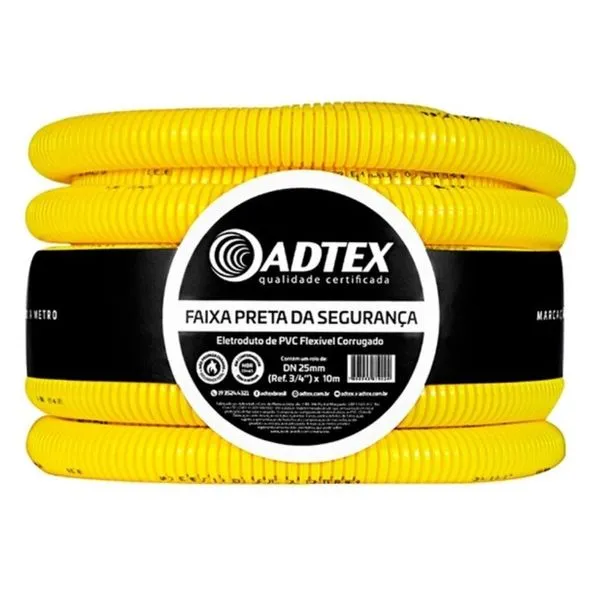 Eletroduto Corrugado Amarelo Adtex Eletroduto Corrugado 3/4" 25mm Amarelo Adtex 10 Metros