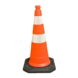 Cone de Sinalização Rígido 75cm com Base Emborrachada Laranja Kteli Cone de Sinalização Rígido 75cm com Base Emborrachada Laranja