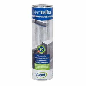 Fita Asfáltica Alumínio Mantelha Cinza 10m Viapol Fita Asfalt Alum Mantelha Cz 48cm 10m Viapol Lajes e Telhados