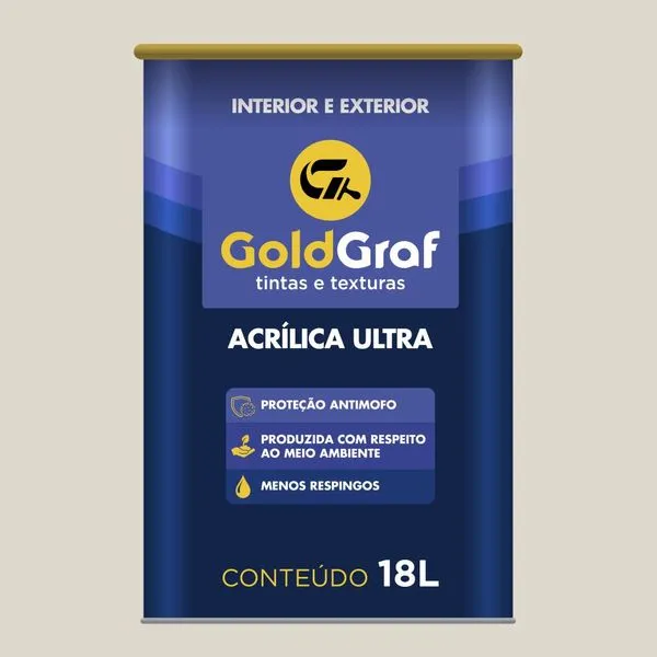 Tinta Standard Acrílica Fosco 18L Goldgraf Tinta Standard Acrílica Fosco Gelo 18L Goldgraf