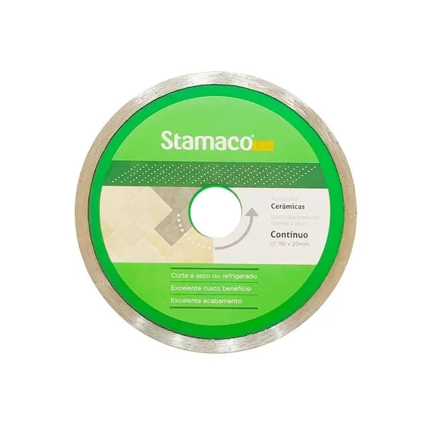 Disco Diamantado Contínuo 4.3/8" 110x20mm p/ Cerâmica 4509 Stamaco