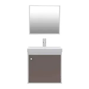 Kit Gabinete para Banheiro Canis 40cm Desmontado Cerocha Kit Gabinete para Banheiro Canis Branco/Gianduia 40cm Desmontado