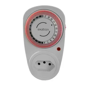 Temporizador Timer Analógico 96 Programações para Tomada Exatron Temporizador Timer Analog Bivolt 96 Programações para Tomada LET4002
