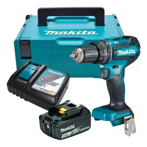 Furadeira Parafusadeira de Impacto 18V com 1 Bateria DHP485RF1J Makita Furadeira Parafusadeira de Impacto 1/2" 18V 1 Bat DHP485RF1J Makita