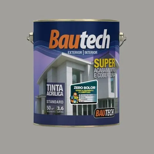 Tinta Standard Acrílica Fosco Zero Bolor 3,6L Bautech Tinta Standard Acrílica Fosco Zero Bolor Cinza 3,6L Bautech