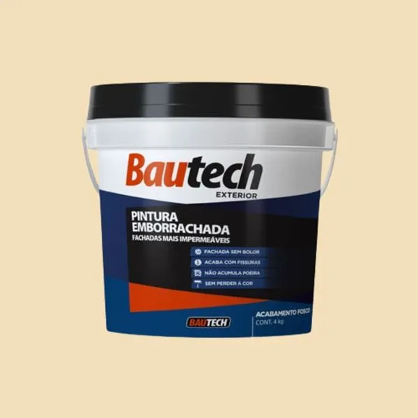 Tinta Premium Acrílica Fosco Emborrachada 4Kg Bautech Tinta Acrílica Fosco Emborrachada Areia 4Kg Bautech