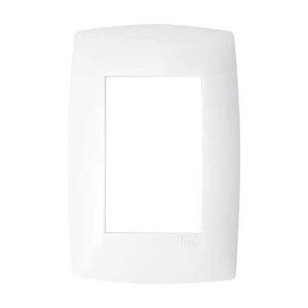 Placa 3 Postos 4x2 com Suporte Home B.Lux Placa 3 Postos 4x2 com Suporte Branca Home