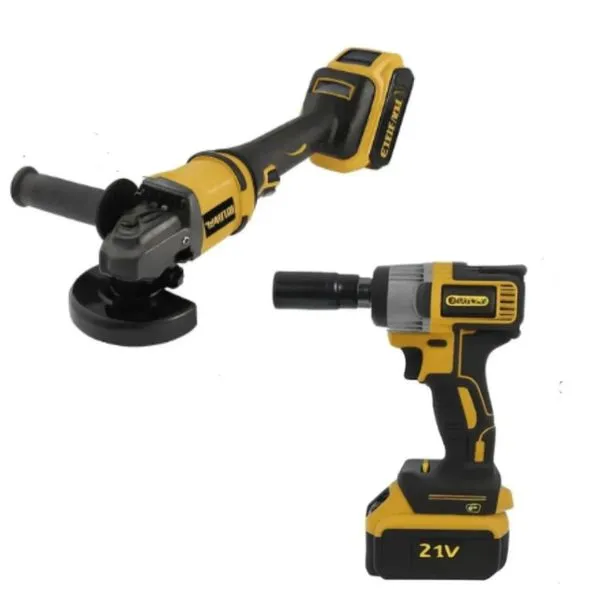 Kit Chave de Impacto e Esmerilhadeira Bateria 3.0 Ah 21V Bomvink Kit Chave de Impacto e Esmerilhadeira Ang Bateria 3.0 A.h 21V Bomvink