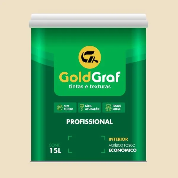 Tinta Econômica Acrílica Fosco 15L Goldgraf Tinta Econômica Acrílica Fosco Areia 15L Goldgraf