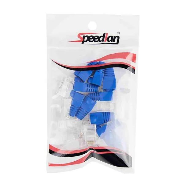 Kit Conector RJ45 CAT5E Capa Azul com 20 peças Dualcomp Kit Conector RJ45 CAT5E 50U com Capa Azul com 20 Peças
