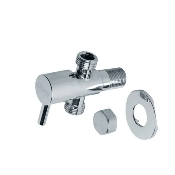 Registro para Ducha Higiênica/Máquina Metal com Derivador 1/2" Civitt Registro para Ducha Higiênica/Máquina Metal com Derivador Cromado 1/2"