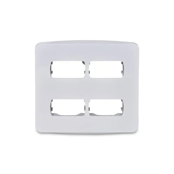 Placa 4 Postos 4x4 com Suporte Miluz Schneider Placa 4 Postos 4x4 com Suporte Branca Miluz