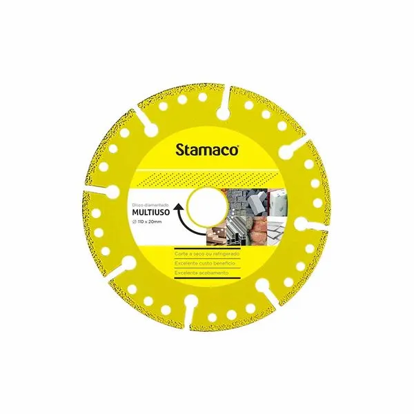 Disco Diamantado Segmentado 4.3/8" 110x20mm Multimaterial Stamaco