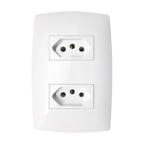 Conjunto 2 Tomadas 2P+T 20A 4x2 Home B.Lux Conjunto 2 Tomadas 2P+T 20A/250V 4x2 Branco Home