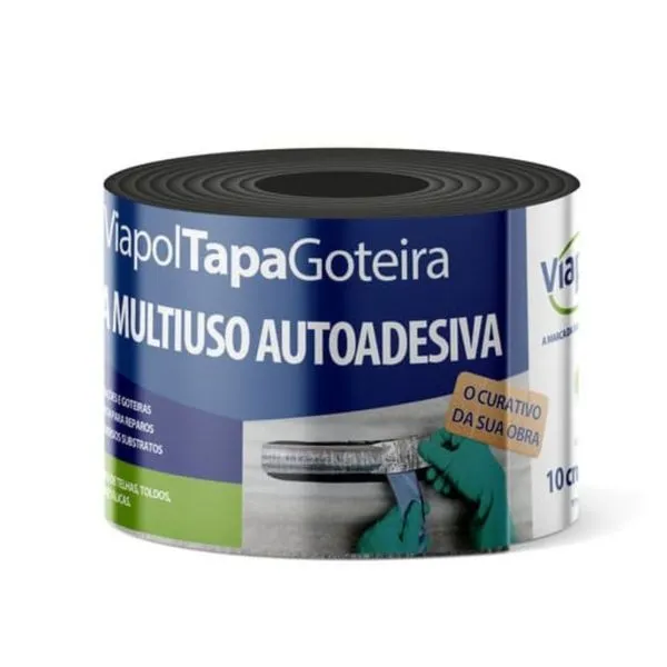Fita Asfáltica Tapa Goteira Sleeve Viapol Fita Asfalt Tapa Goteira Sleeve 10cm Viapol Lajes e Telhados