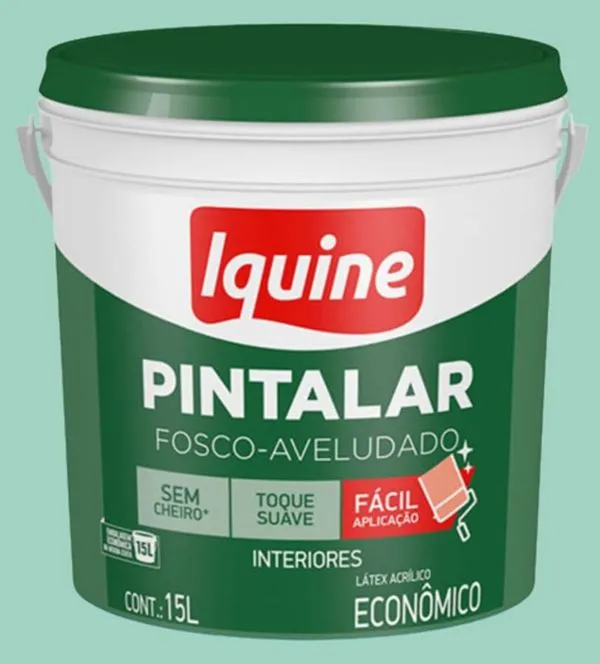 Tinta Econômica Acrílica Fosco Pintalar 15L Iquine Tinta Econômica Acrílica Fosco Pintalar Verde Piscina 15L Iquine
