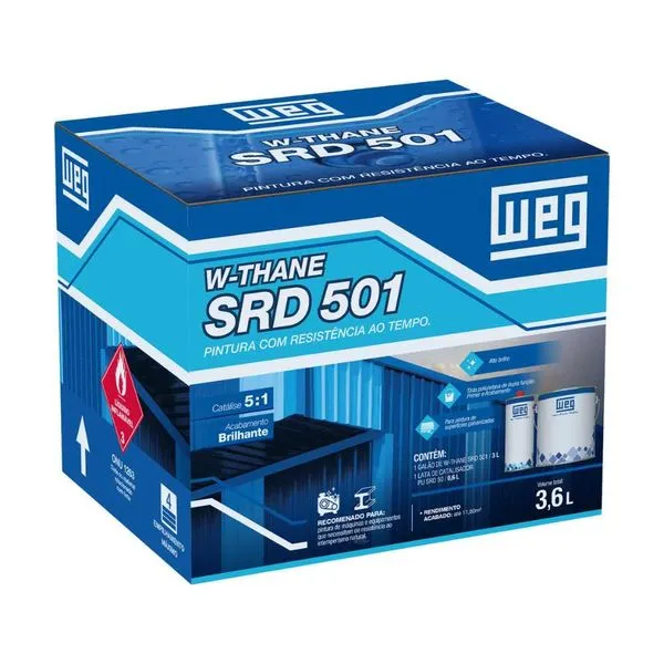 Kit Tinta Premium PU 501 Piso com Catalisador 3,6L Weg Kit Tinta PU 501 Branco com Catalisador 3,6L Weg
