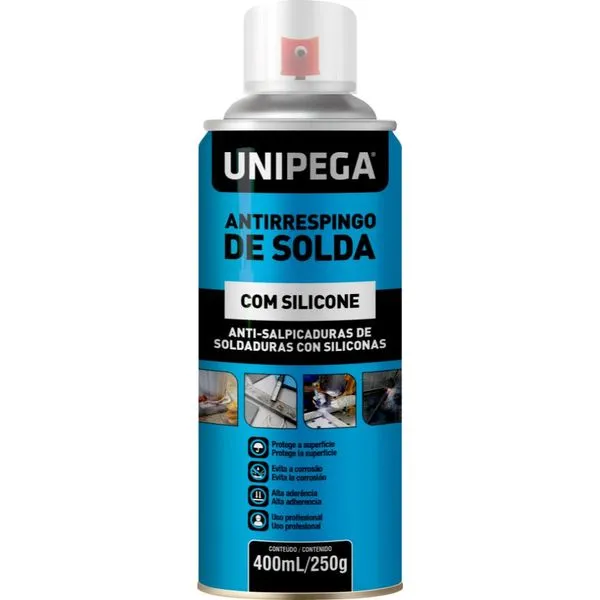 Antirrespingo de Solda Spray com Silicone 400ml/ 250g Unipega Antirrespingo de Solda Spray C/Silicone 400ml/250g Unipega