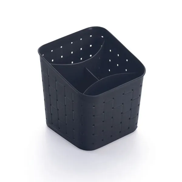 Porta Talheres com 4 Divisórias Organizadoras Preto Dasplast