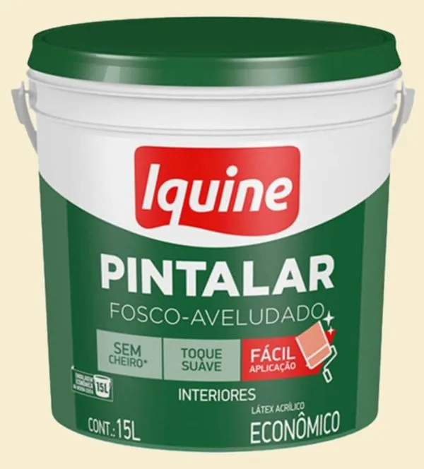 Tinta Econômica Acrílica Fosco Pintalar 15L Iquine Tinta Econômica Acrílica Fosco Pintalar Pérola 15L Iquine