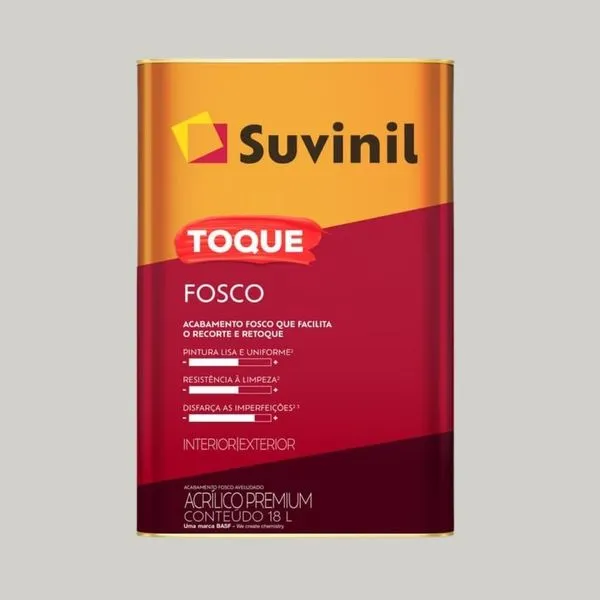 Tinta Premium Acrílica Fosco Toque 18L Suvinil Tinta Premium Acrílica Fosco Toque Crômio 18L Suvinil