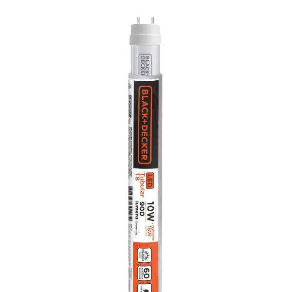 Lâmpada LED Tubular T8 G13 10W Bivolt Black&Decker Lâmpada de LED Tubular Black&Decker T8 10W G13 900 Lúmens Luz Branca