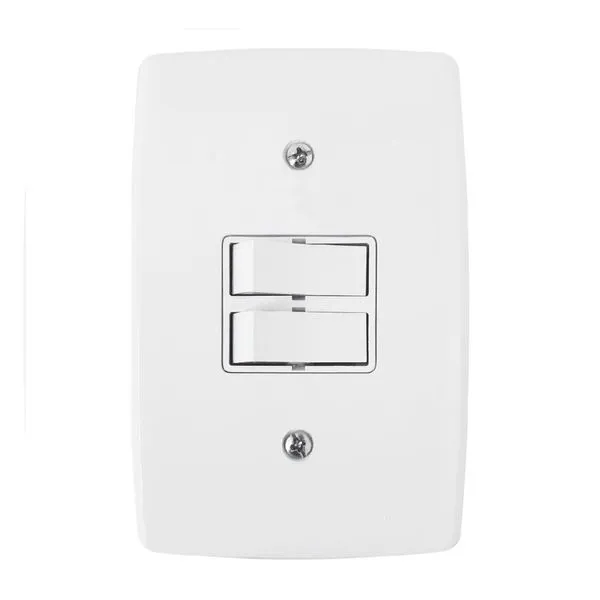Conjunto 2 Interruptores Simples 4x2 Finesse B.Lux Conjunto 2 Interruptores Simples 6A/250V 4x2 Branco Finesse