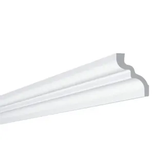 Rodateto Poliestireno C Branco 6,5x8x200cm 2 peças Gart Rodateto Poliestireno C Branco 6,5x8x200cm Pacote com 2 peças