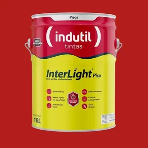 Tinta Premium Acrílica Fosco Interlight Piso Demarcação 18L Indutil Tinta Premium Acrílica Fosco Interlight Piso Demar Vermelho Ciclo 18L
