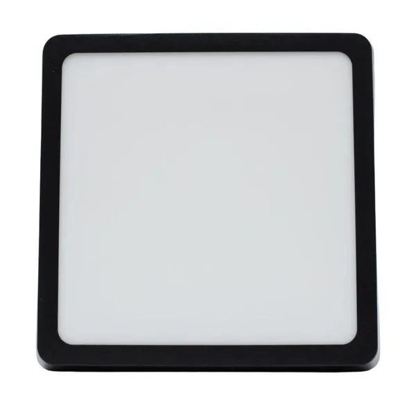 Painel LED de Sobrepor Quadrado P1 Luz Branca Bivolt LedBee Painel de Led Sobrepor Quadrado Preto 18w 21cm 1260 Lúmens Luz Branca