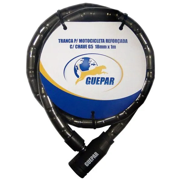 Cadeado Reforçado para Moto com Chaves 1m Guepar Cadeado Reforçado para Moto com Chaves 1m